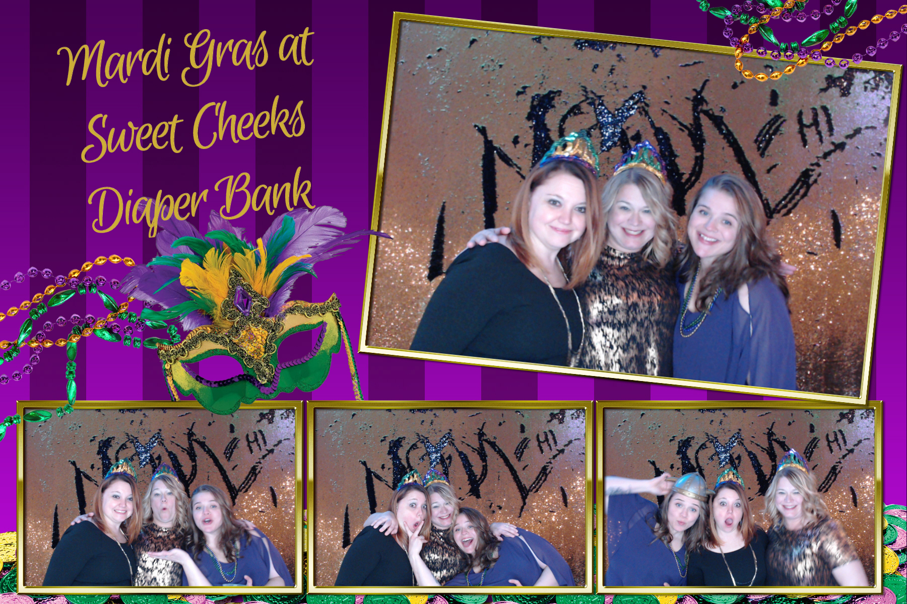 Mardi Gras @ Sweet Cheeks Diaper Bank | View more photos from the event at gallery.saycheesephotobooth.com/u/SayCheesePhotoBooth/Mardi-Gras-Sweet-Cheeks-Diaper-Bank