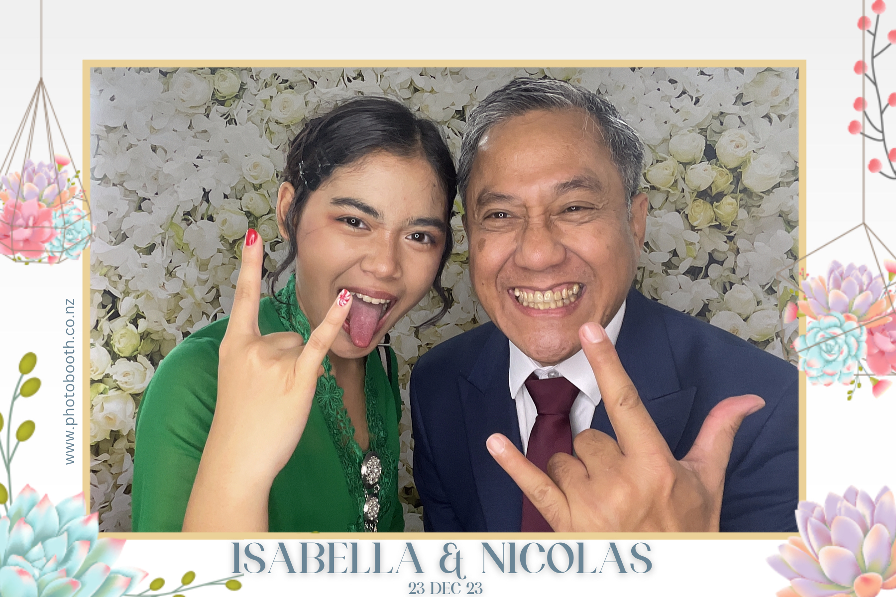 Isabella & Nicolas's Wedding | View more photos from the event at gallery.photobooth.co.nz/u/SelfieCentral/Isabella-Nicolass-Wedding