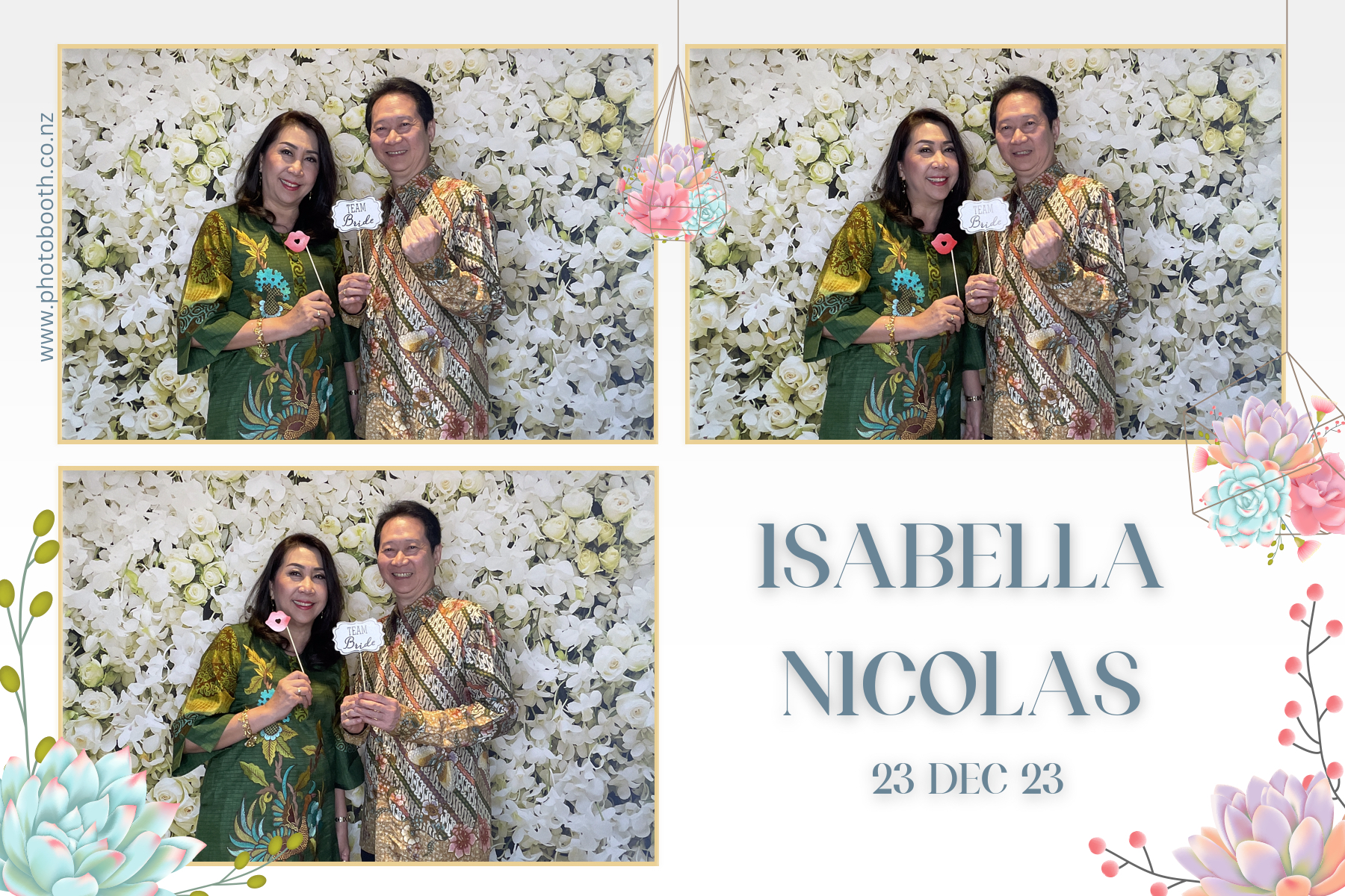 Isabella & Nicolas's Wedding | View more photos from the event at gallery.photobooth.co.nz/u/SelfieCentral/Isabella-Nicolass-Wedding