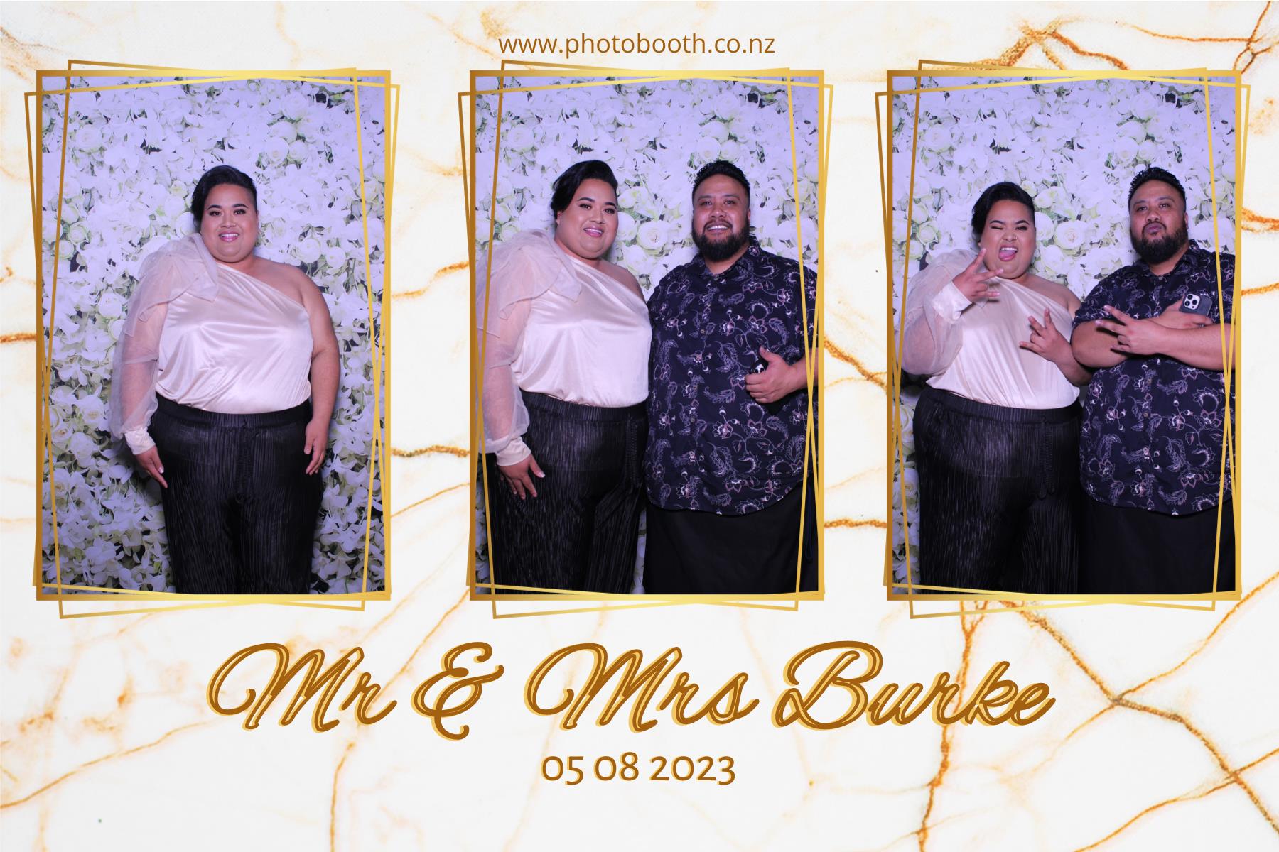 Mr & Mrs Burke | View more photos from the event at gallery.photobooth.co.nz/u/SelfieCentral/Mr-Mrs-Burke