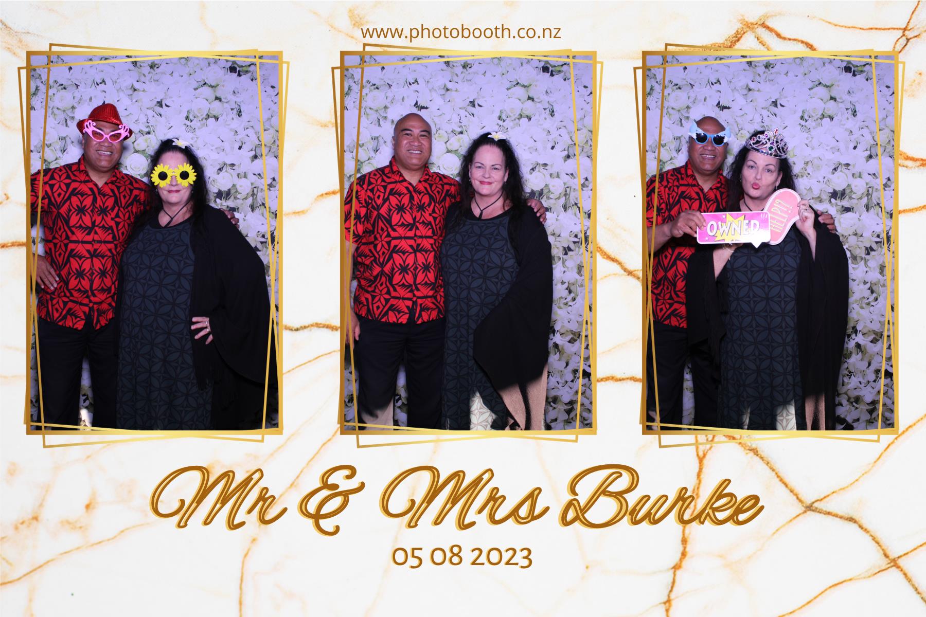 Mr & Mrs Burke | View more photos from the event at gallery.photobooth.co.nz/u/SelfieCentral/Mr-Mrs-Burke