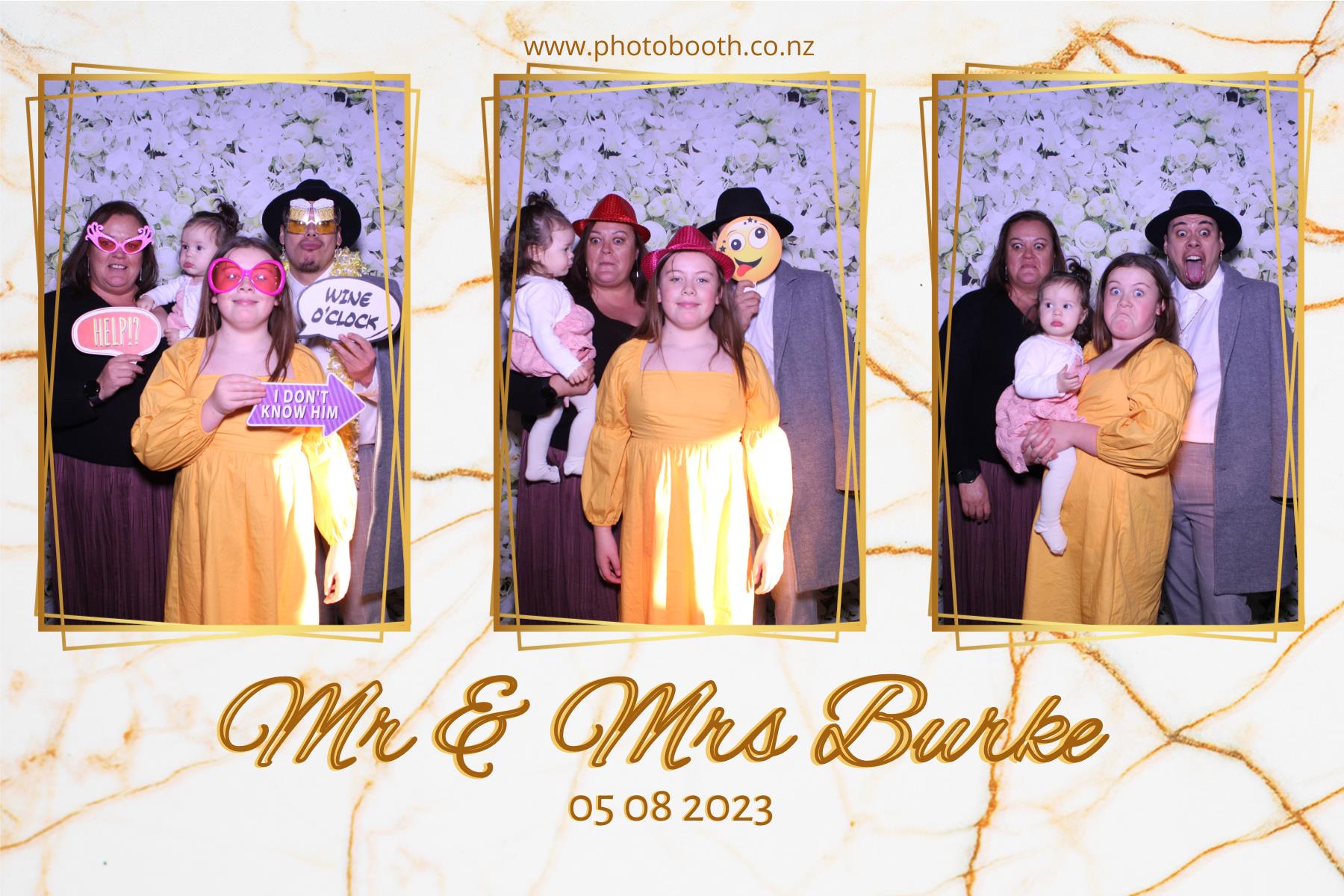 Mr & Mrs Burke | View more photos from the event at gallery.photobooth.co.nz/u/SelfieCentral/Mr-Mrs-Burke