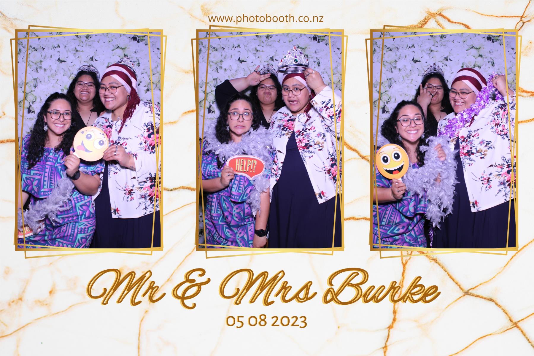 Mr & Mrs Burke | View more photos from the event at gallery.photobooth.co.nz/u/SelfieCentral/Mr-Mrs-Burke