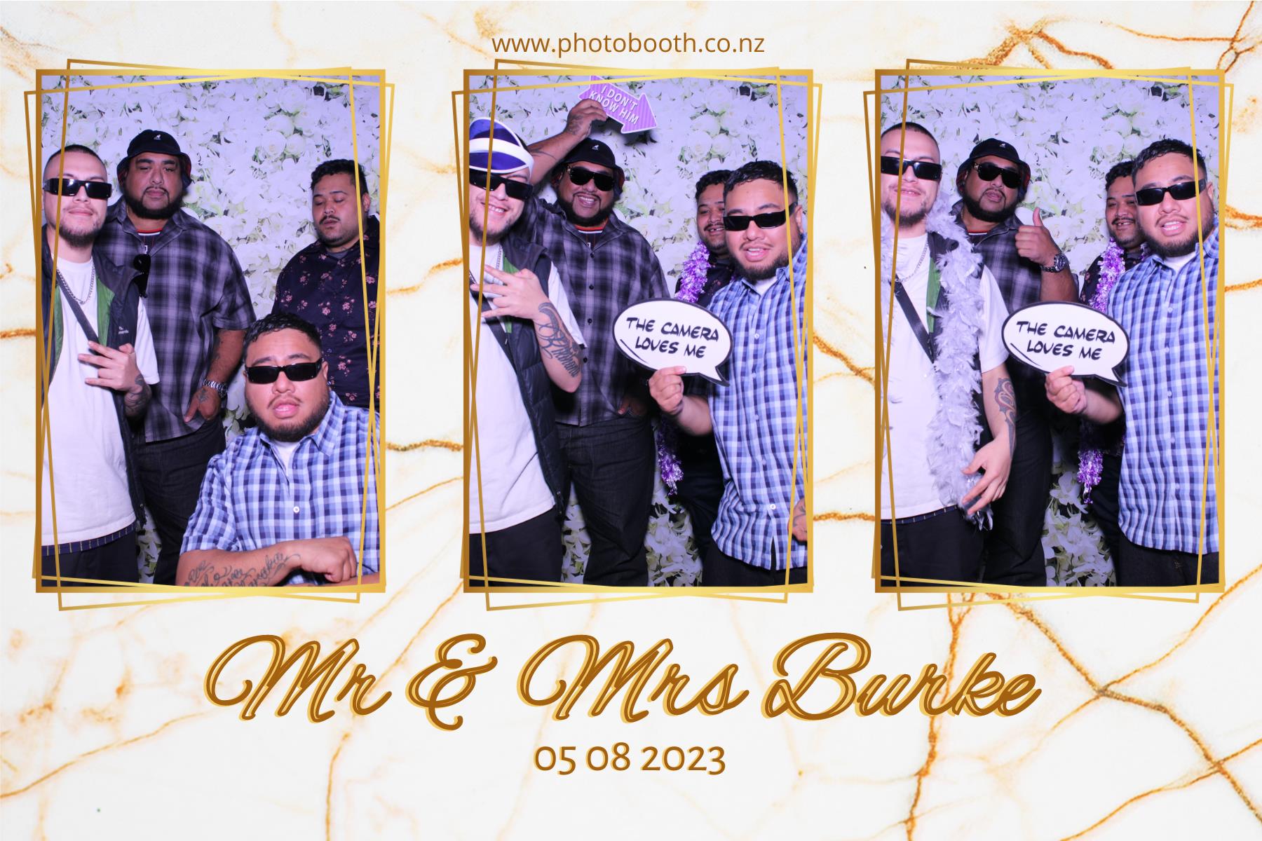 Mr & Mrs Burke | View more photos from the event at gallery.photobooth.co.nz/u/SelfieCentral/Mr-Mrs-Burke