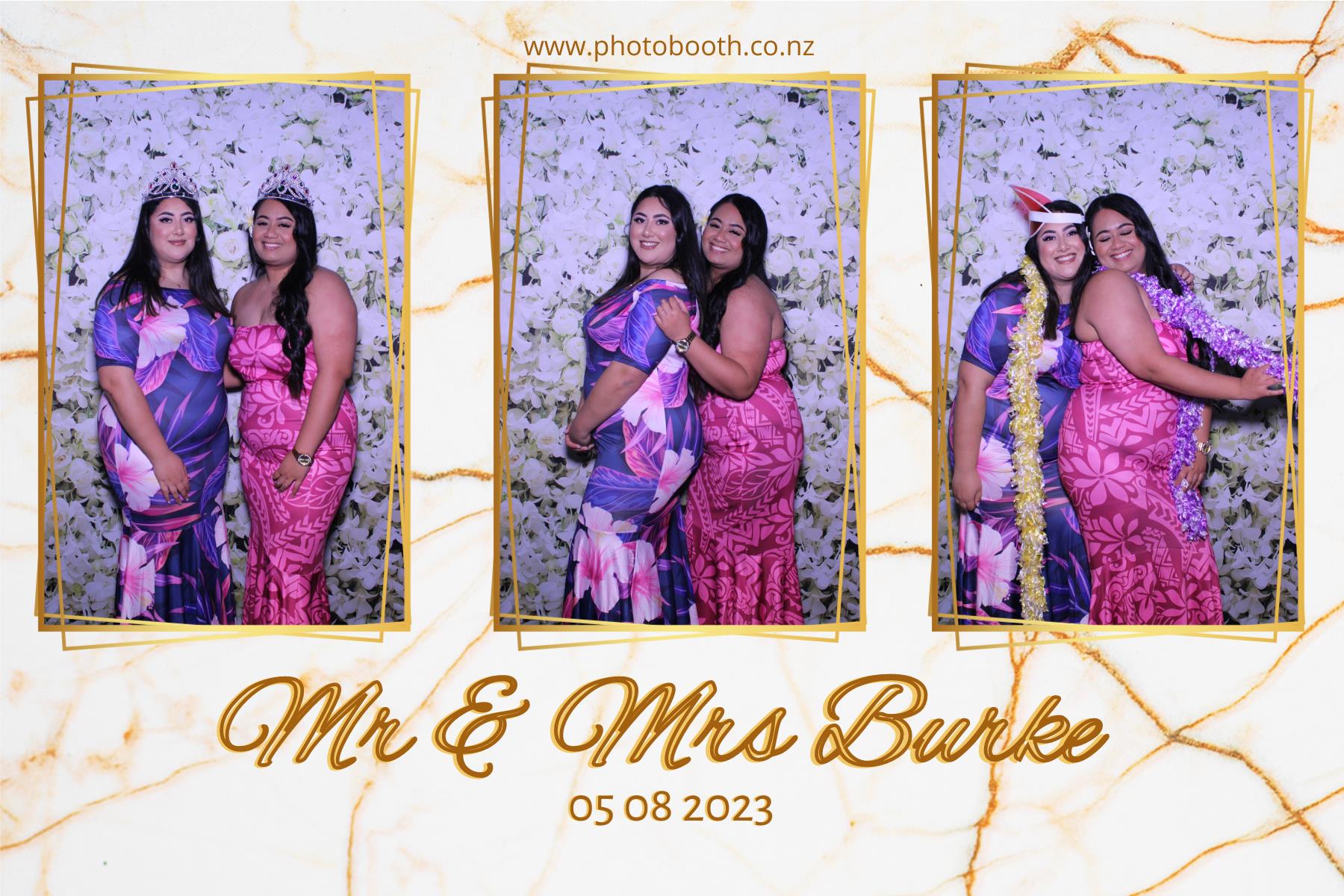 Mr & Mrs Burke | View more photos from the event at gallery.photobooth.co.nz/u/SelfieCentral/Mr-Mrs-Burke