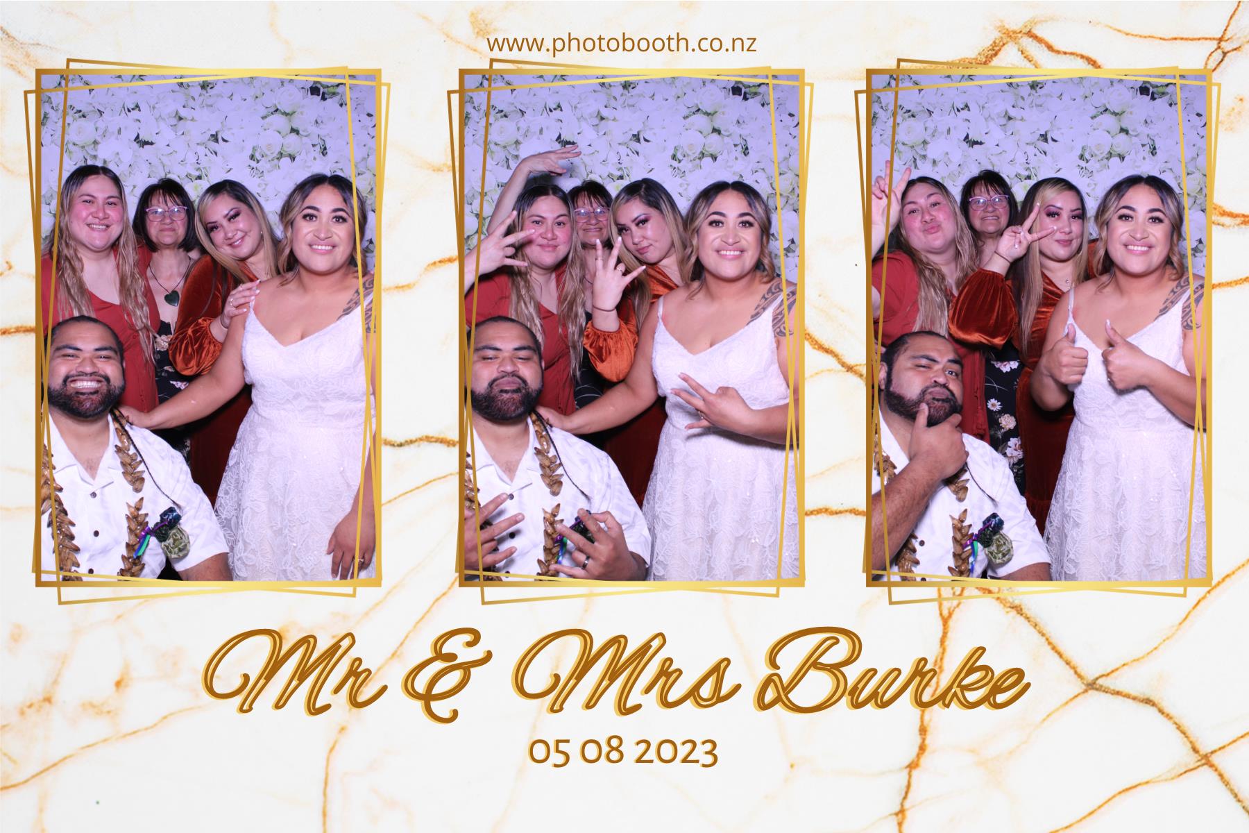 Mr & Mrs Burke | View more photos from the event at gallery.photobooth.co.nz/u/SelfieCentral/Mr-Mrs-Burke