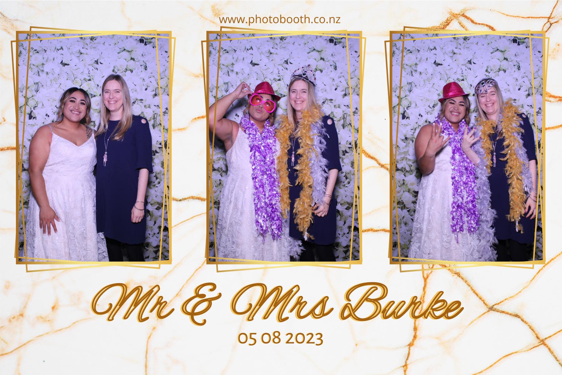 Mr & Mrs Burke | View more photos from the event at gallery.photobooth.co.nz/u/SelfieCentral/Mr-Mrs-Burke