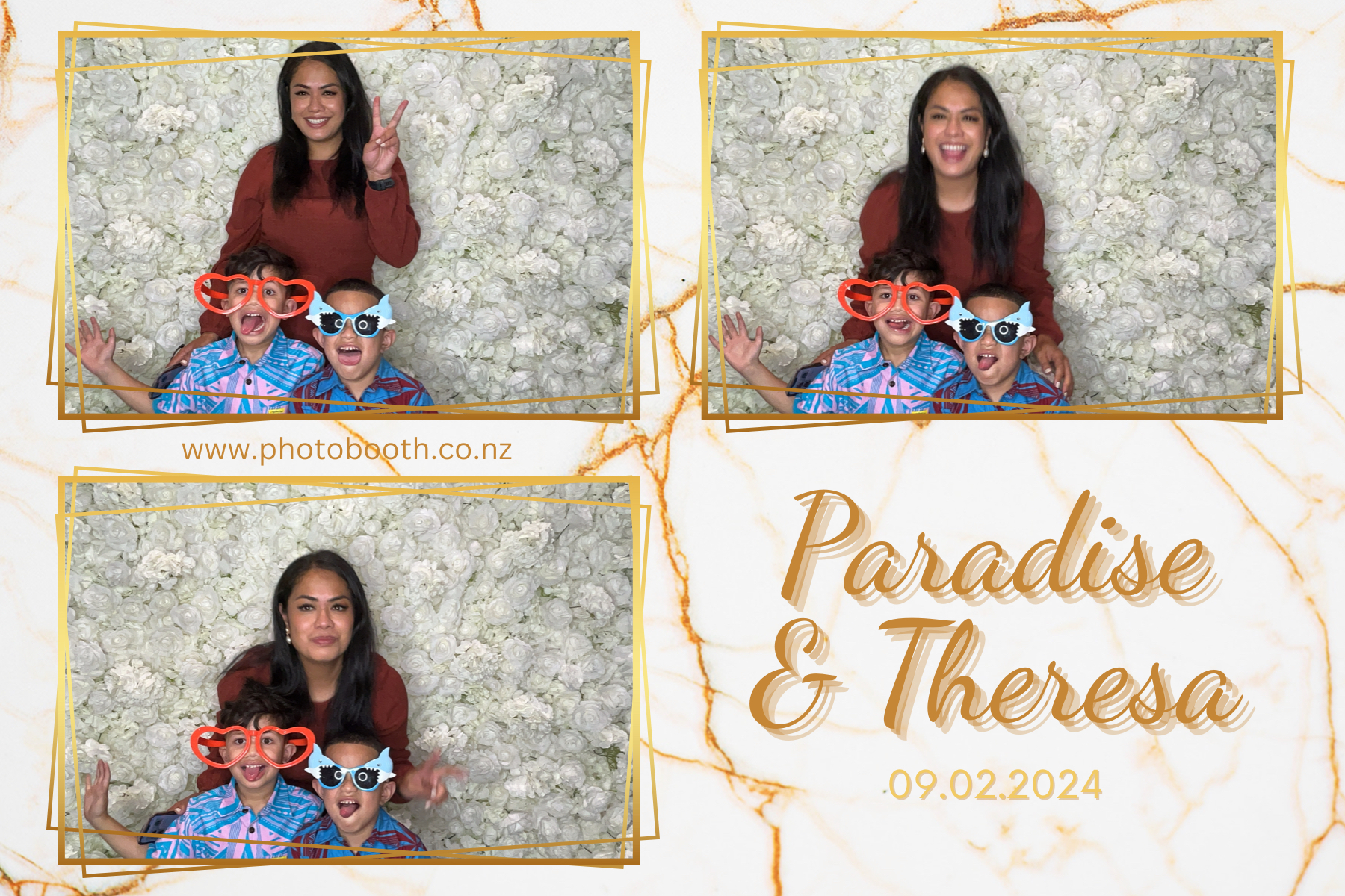 Paradise and Theresa's Wedding | View more photos from the event at gallery.photobooth.co.nz/u/SelfieCentral/Paradise-and-Theresas-Wedding