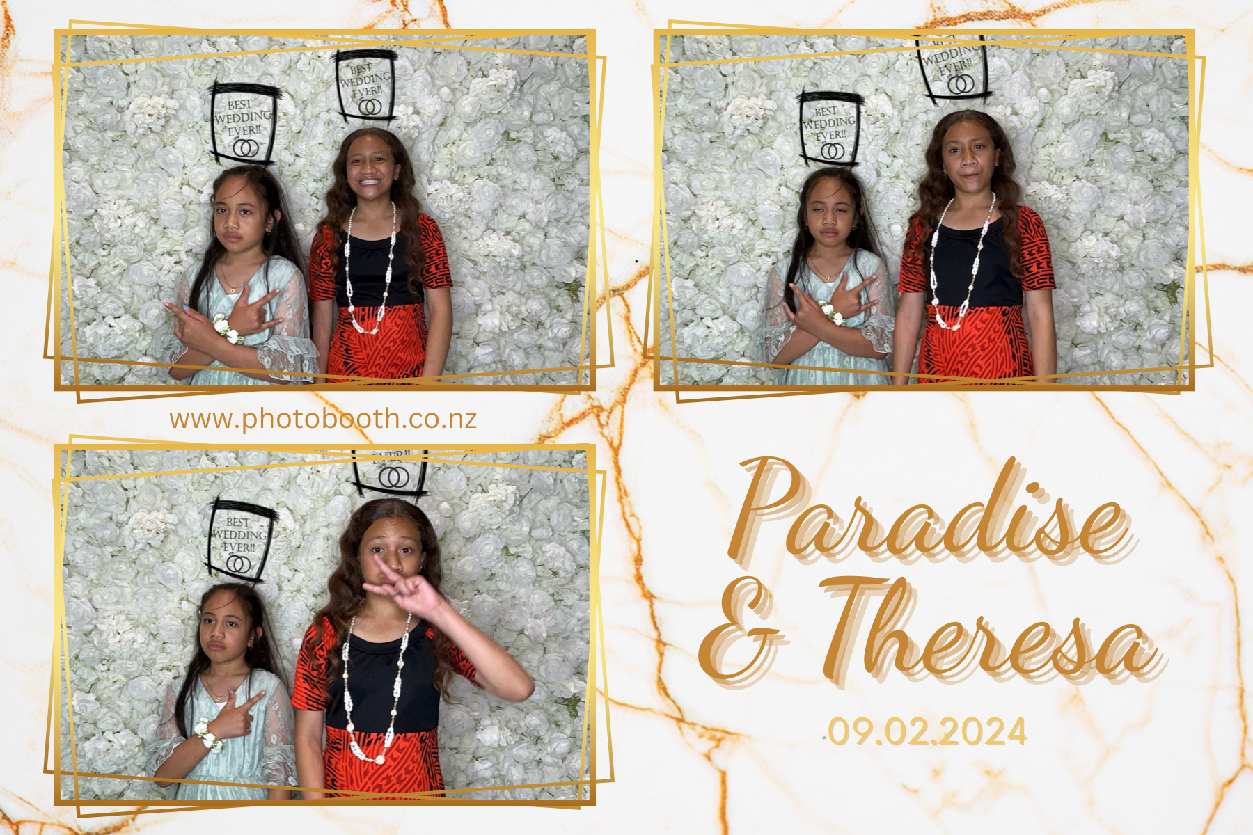 Paradise and Theresa's Wedding | View more photos from the event at gallery.photobooth.co.nz/u/SelfieCentral/Paradise-and-Theresas-Wedding