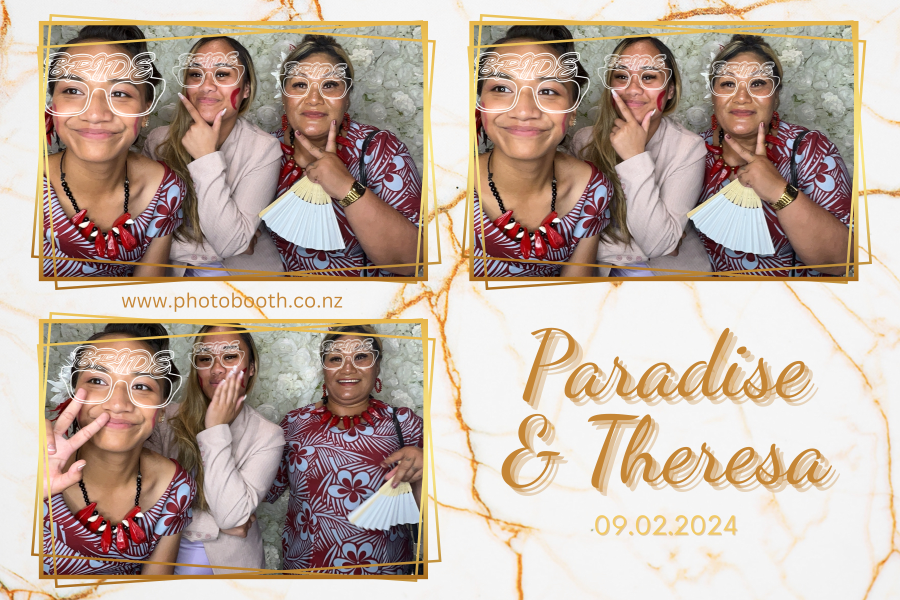 Paradise and Theresa's Wedding | View more photos from the event at gallery.photobooth.co.nz/u/SelfieCentral/Paradise-and-Theresas-Wedding