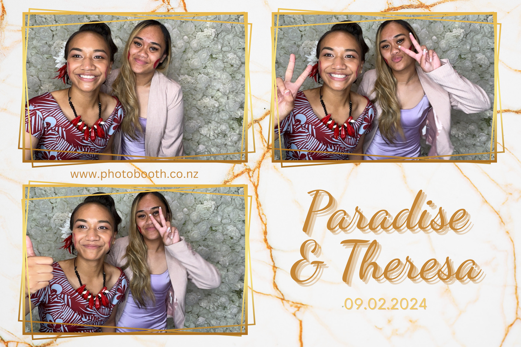 Paradise and Theresa's Wedding | View more photos from the event at gallery.photobooth.co.nz/u/SelfieCentral/Paradise-and-Theresas-Wedding