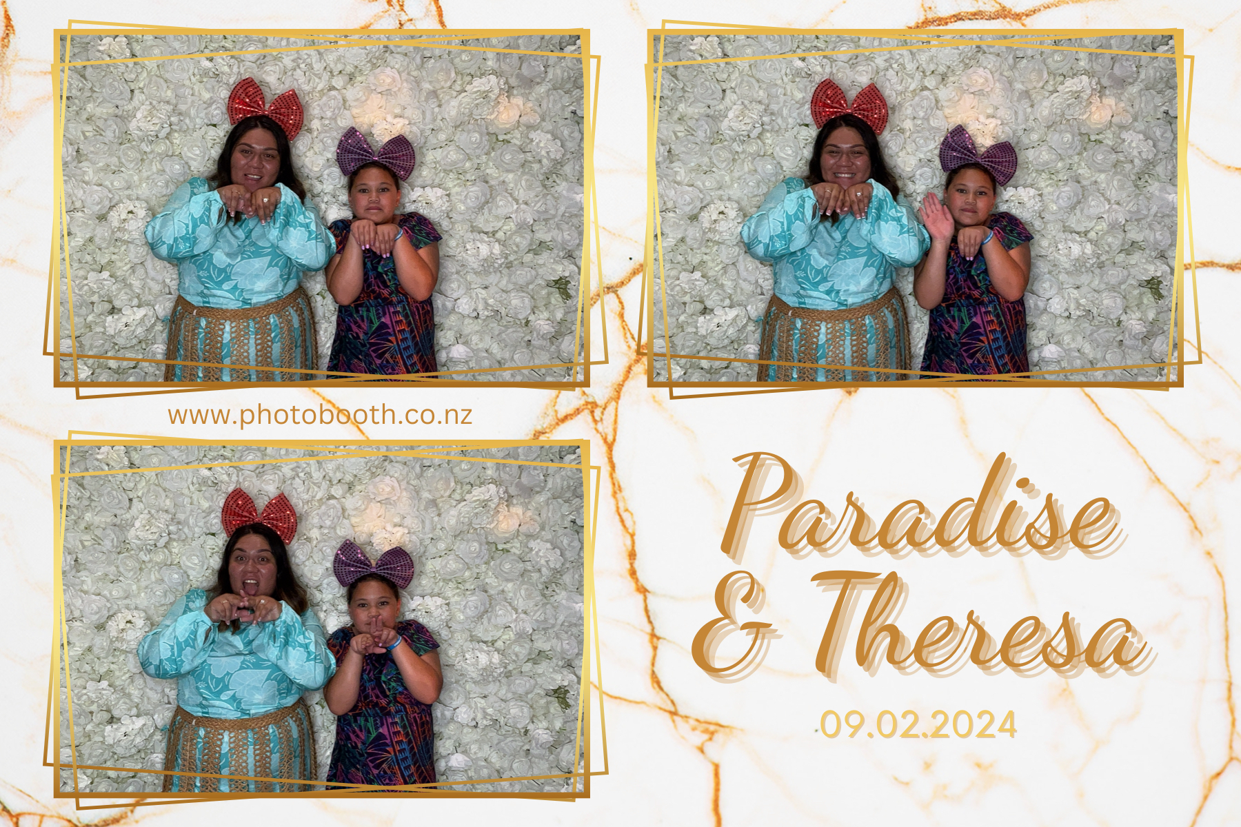 Paradise and Theresa's Wedding | View more photos from the event at gallery.photobooth.co.nz/u/SelfieCentral/Paradise-and-Theresas-Wedding