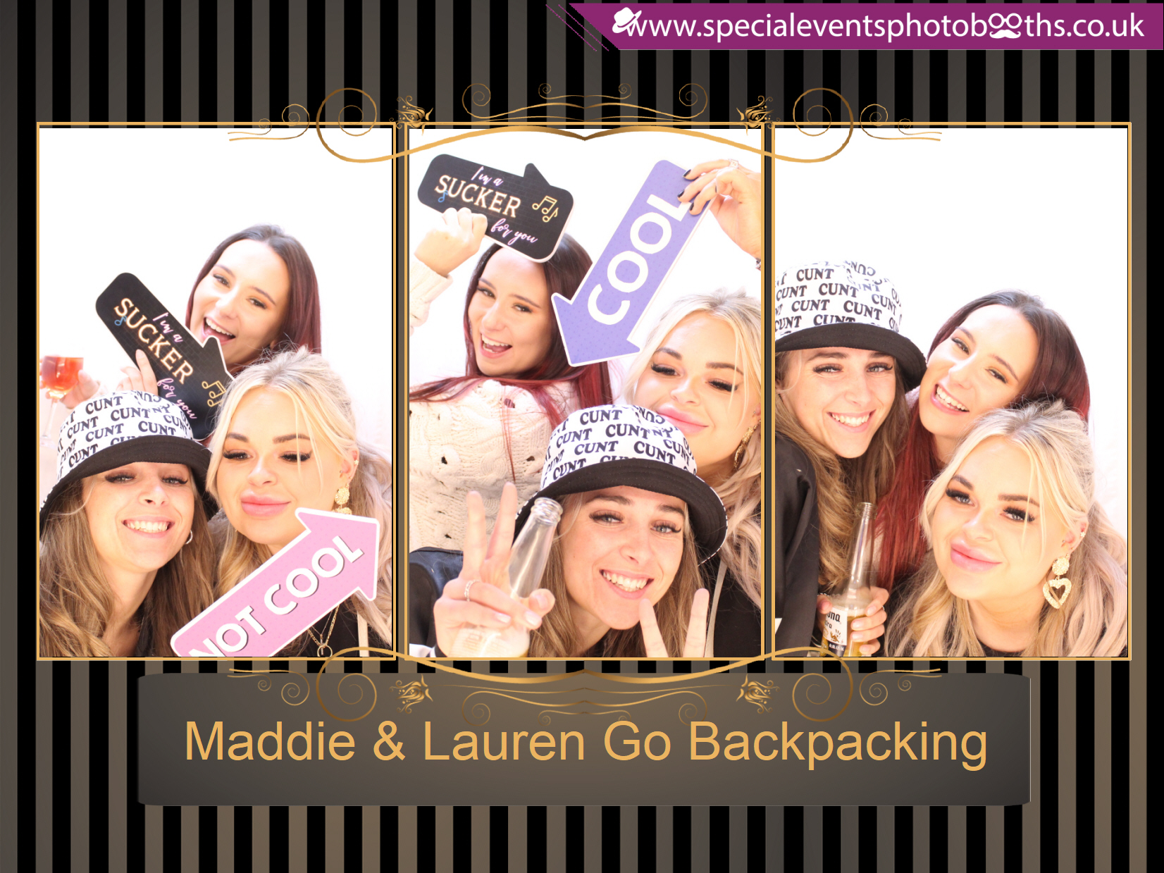 Maddie & Lauren Go Backpacking | View more photos from the event at my.specialeventsphotobooths.co.uk/u/SpecialEventsPhotoBooths/Maddie-Lauren-Go-Backpacking