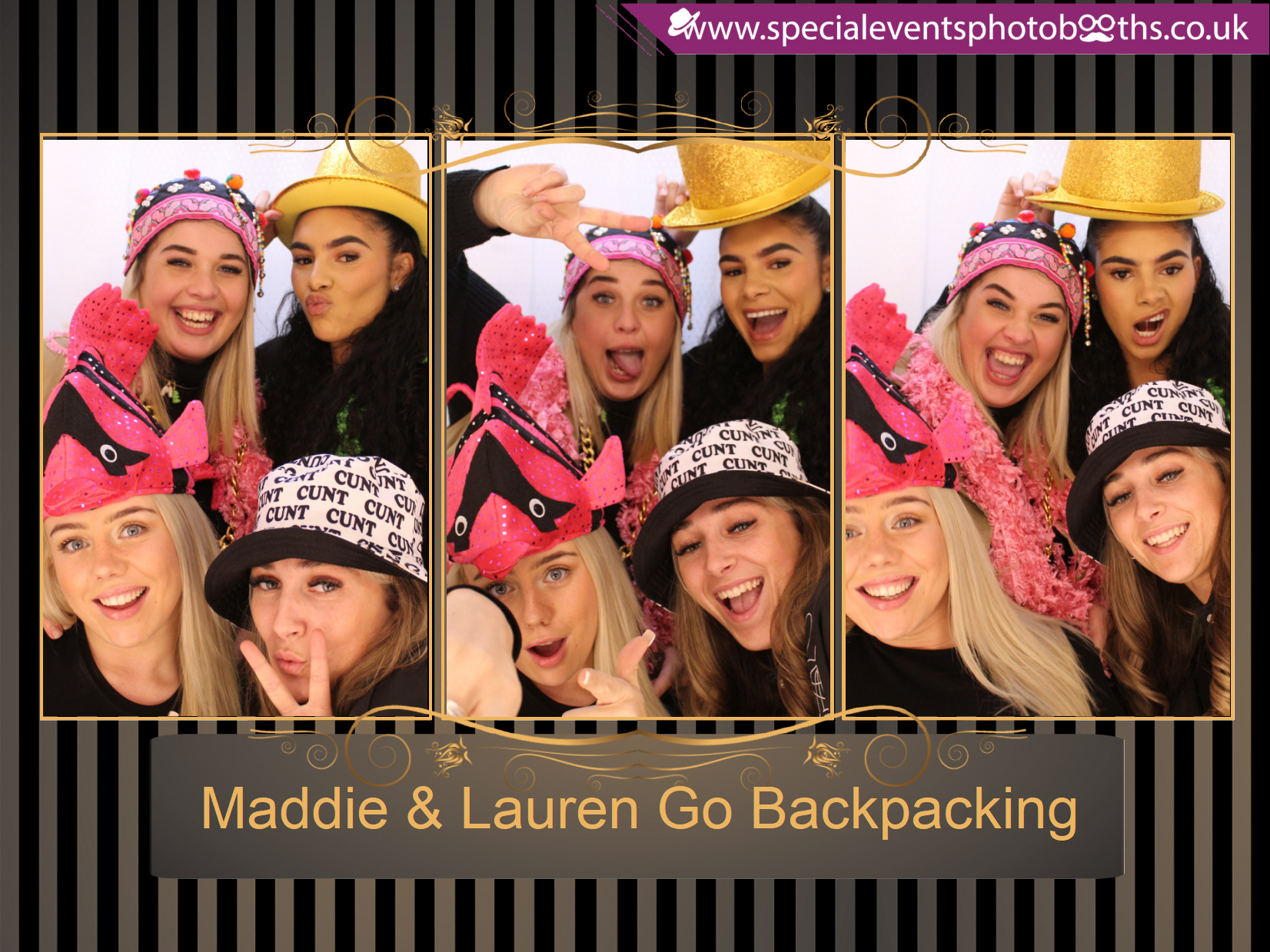Maddie & Lauren Go Backpacking | View more photos from the event at my.specialeventsphotobooths.co.uk/u/SpecialEventsPhotoBooths/Maddie-Lauren-Go-Backpacking