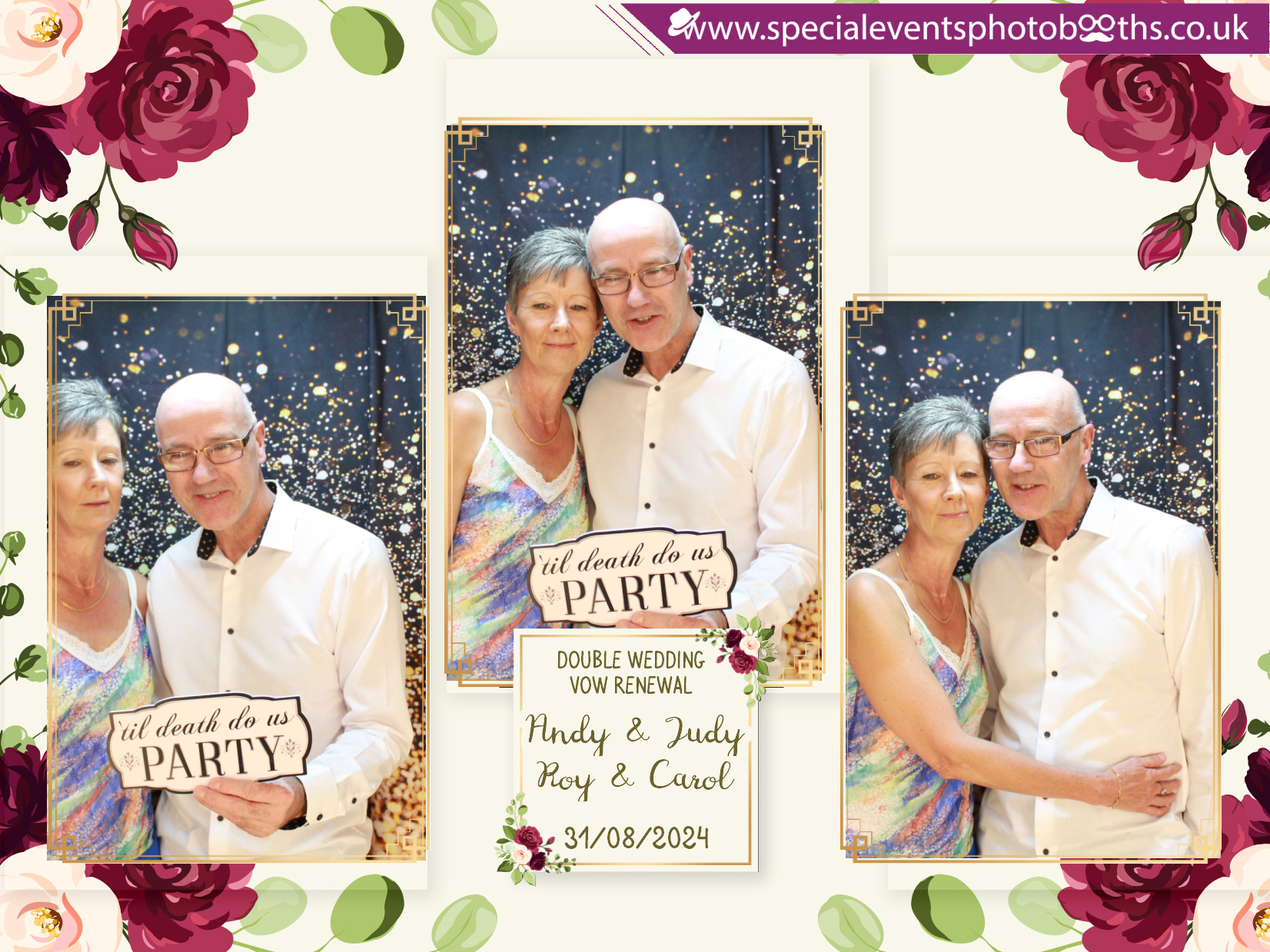 Double Wedding Vow Renewal - Roy & Carol - Andy & Jude | View more photos from the event at my.specialeventsphotobooths.co.uk/u/SpecialEventsPhotoBooths/Double-Wedding-Vow-Renewal-Roy-Carol-Andy-Jude
