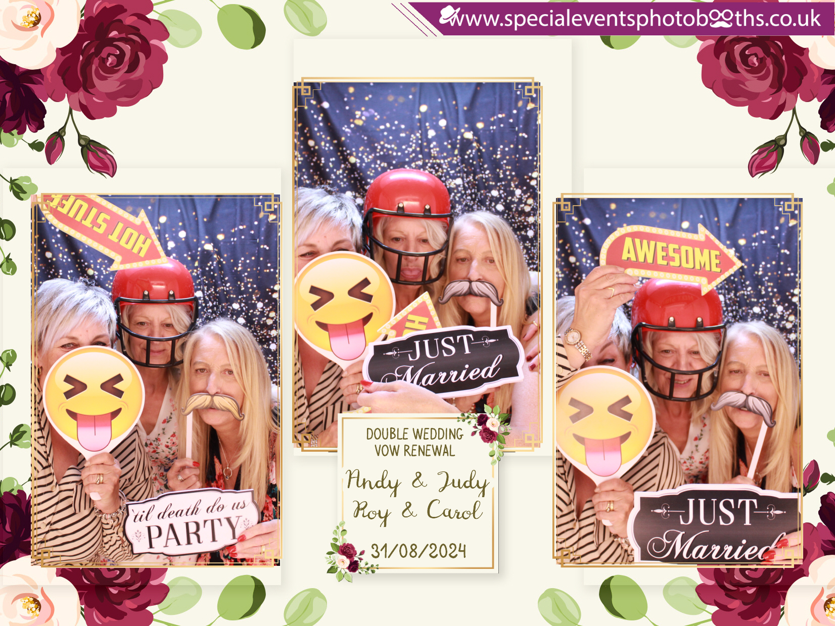 Double Wedding Vow Renewal - Roy & Carol - Andy & Jude | View more photos from the event at my.specialeventsphotobooths.co.uk/u/SpecialEventsPhotoBooths/Double-Wedding-Vow-Renewal-Roy-Carol-Andy-Jude
