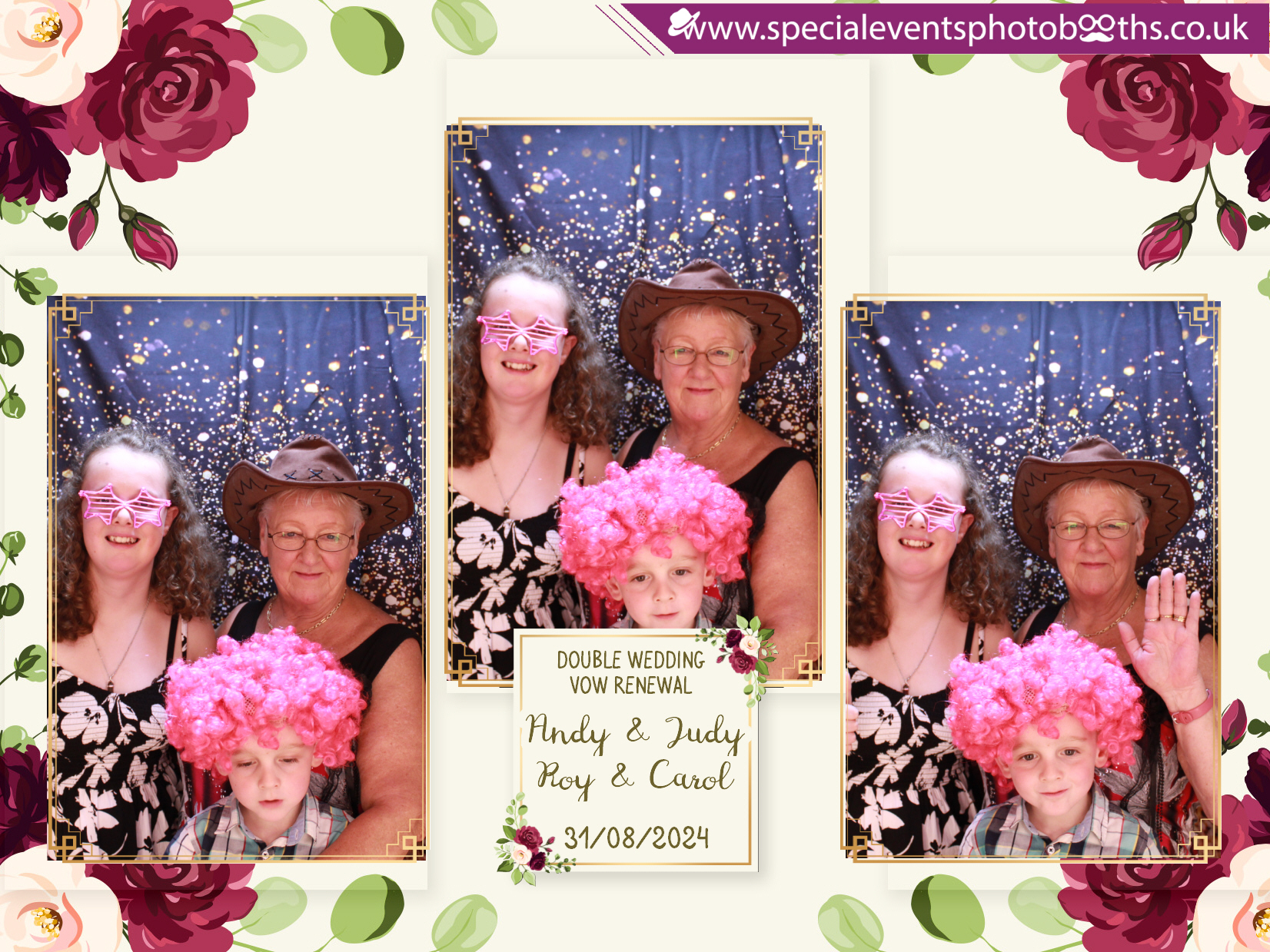 Double Wedding Vow Renewal - Roy & Carol - Andy & Jude | View more photos from the event at my.specialeventsphotobooths.co.uk/u/SpecialEventsPhotoBooths/Double-Wedding-Vow-Renewal-Roy-Carol-Andy-Jude