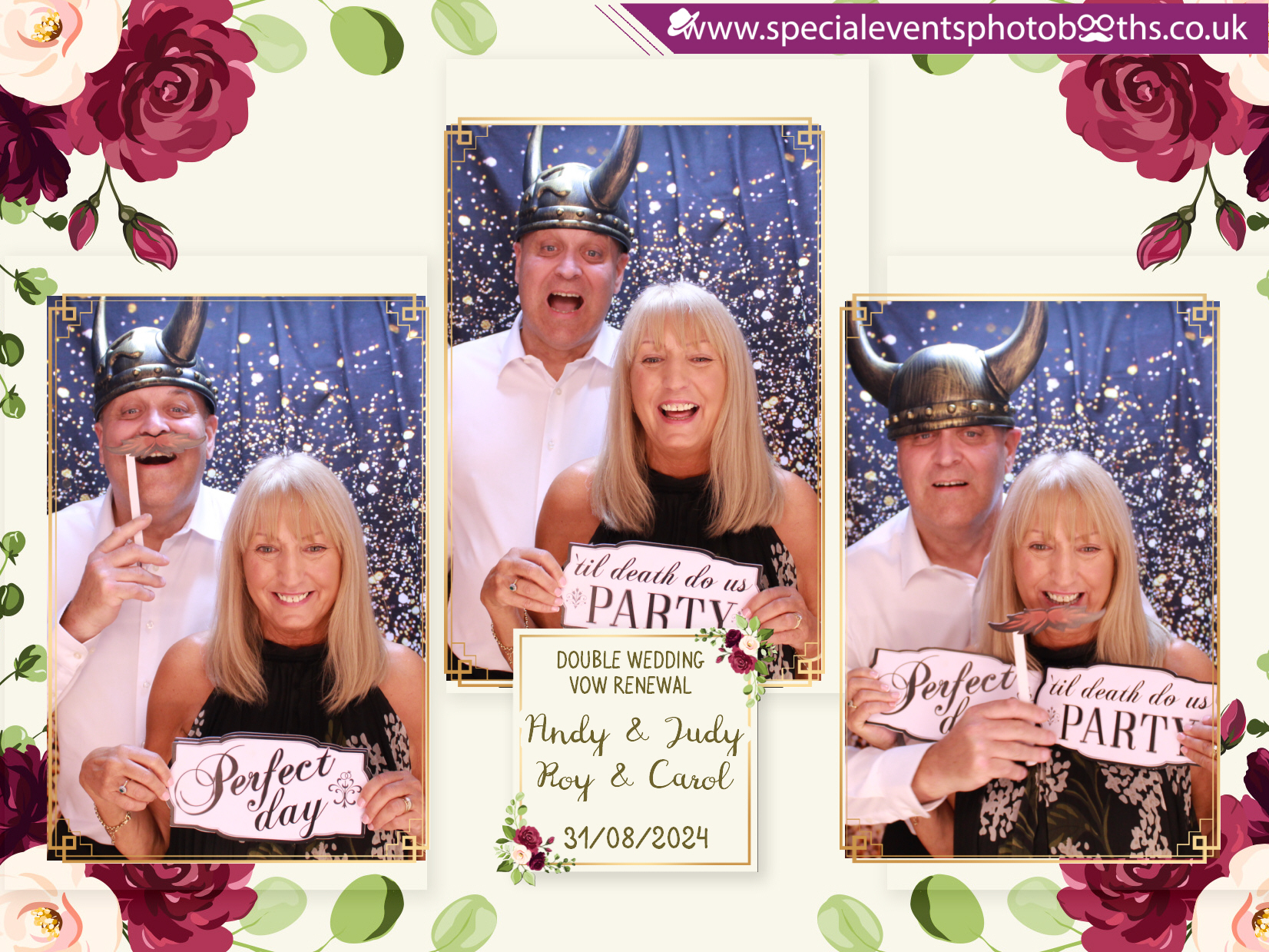 Double Wedding Vow Renewal - Roy & Carol - Andy & Jude | View more photos from the event at my.specialeventsphotobooths.co.uk/u/SpecialEventsPhotoBooths/Double-Wedding-Vow-Renewal-Roy-Carol-Andy-Jude