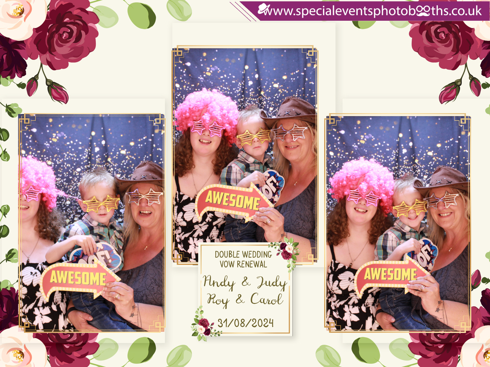 Double Wedding Vow Renewal - Roy & Carol - Andy & Jude | View more photos from the event at my.specialeventsphotobooths.co.uk/u/SpecialEventsPhotoBooths/Double-Wedding-Vow-Renewal-Roy-Carol-Andy-Jude