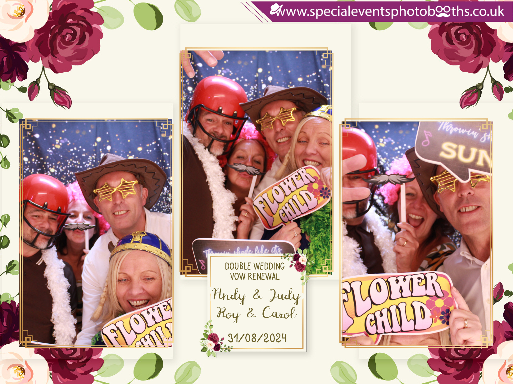 Double Wedding Vow Renewal - Roy & Carol - Andy & Jude | View more photos from the event at my.specialeventsphotobooths.co.uk/u/SpecialEventsPhotoBooths/Double-Wedding-Vow-Renewal-Roy-Carol-Andy-Jude