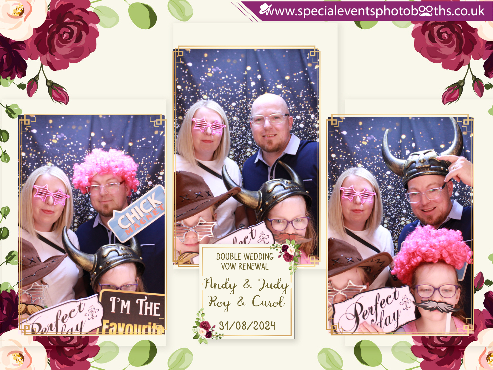 Double Wedding Vow Renewal - Roy & Carol - Andy & Jude | View more photos from the event at my.specialeventsphotobooths.co.uk/u/SpecialEventsPhotoBooths/Double-Wedding-Vow-Renewal-Roy-Carol-Andy-Jude