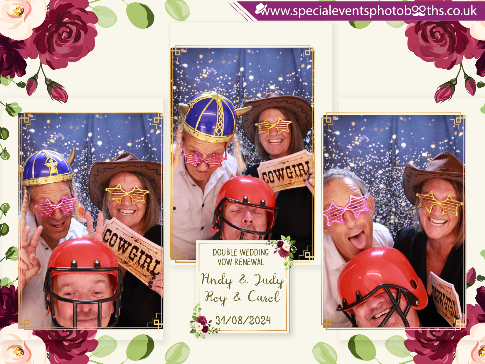 Double Wedding Vow Renewal - Roy & Carol - Andy & Jude | View more photos from the event at my.specialeventsphotobooths.co.uk/u/SpecialEventsPhotoBooths/Double-Wedding-Vow-Renewal-Roy-Carol-Andy-Jude