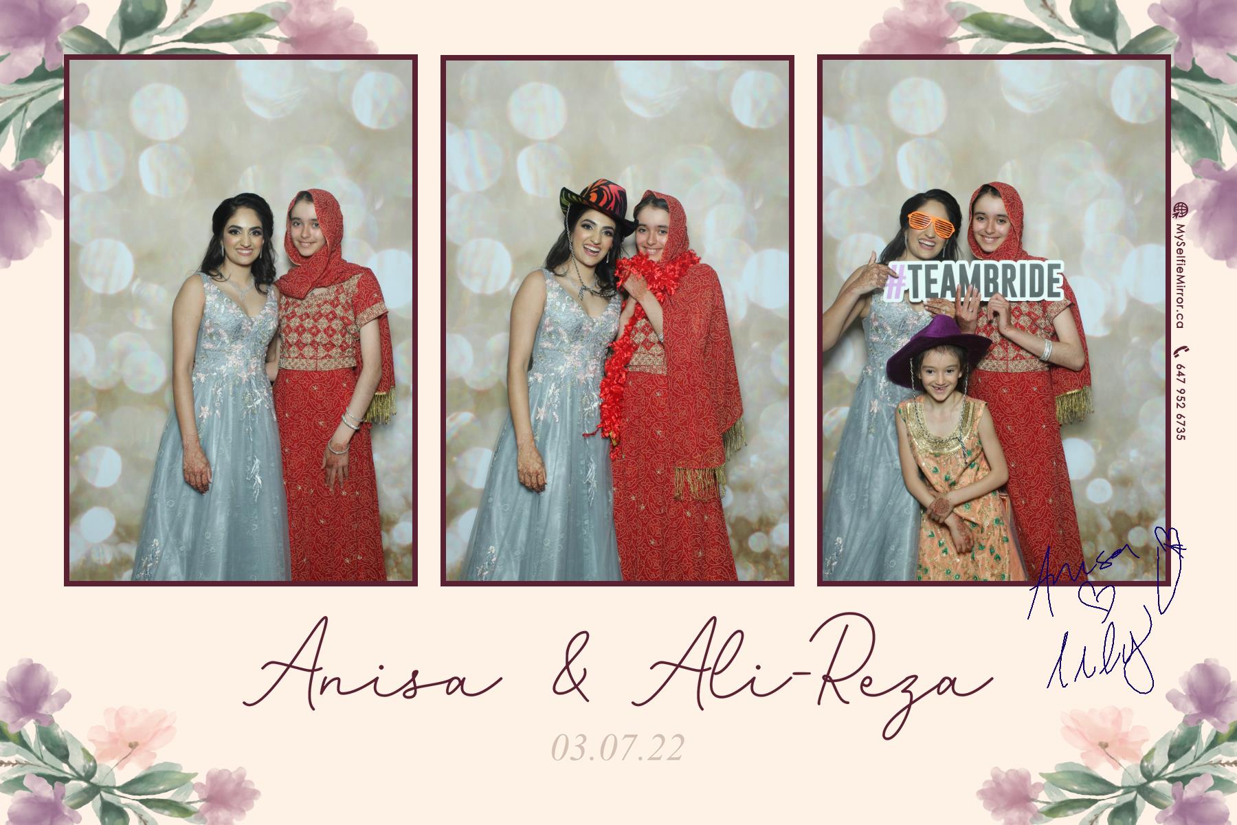 Anisa & Ali | View more photos from the event at gallery.myselfiemirror.ca/u/romanmyselfiemirrorca/Anisa-Ali