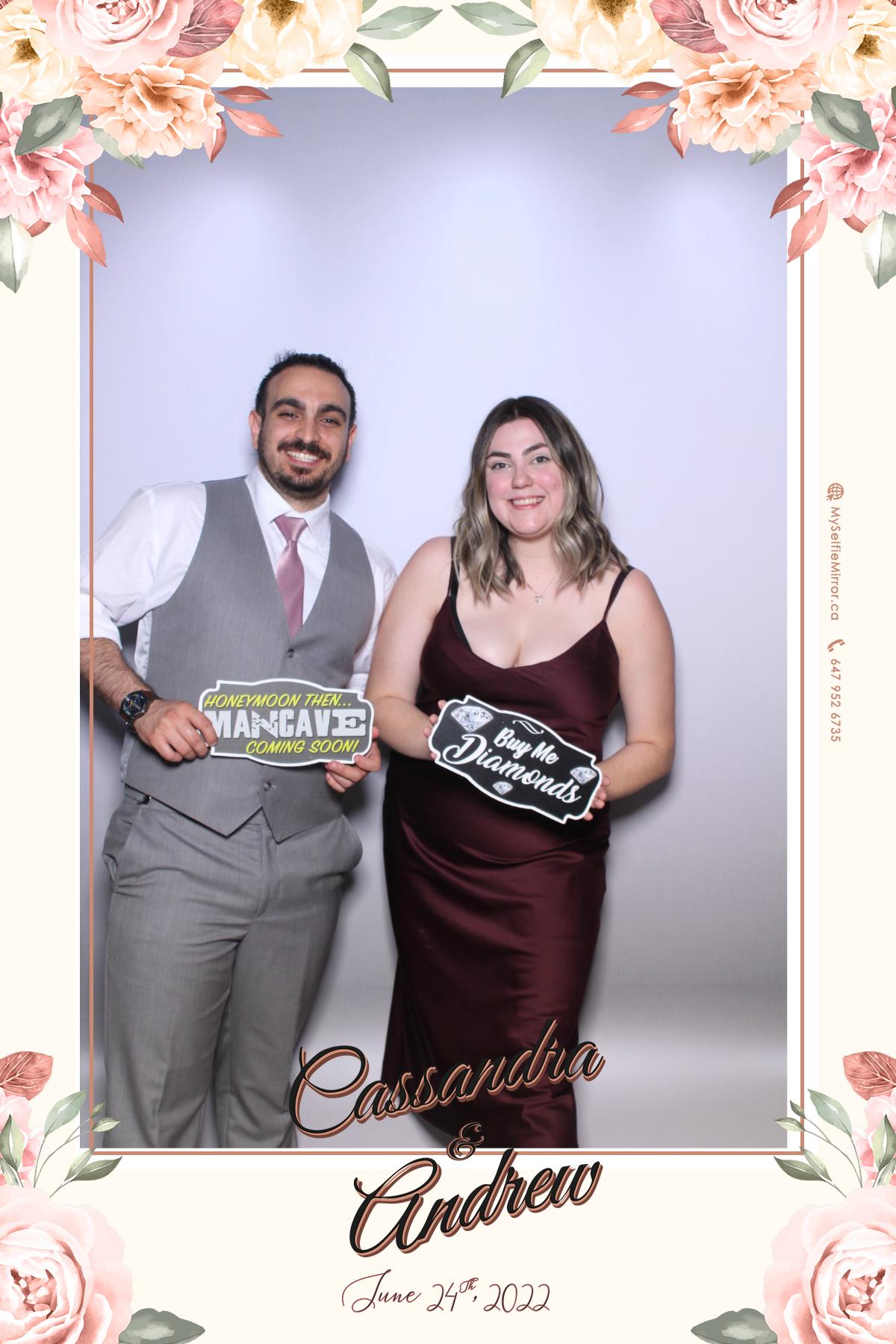Cassandra & Andrew | View more photos from the event at gallery.myselfiemirror.ca/u/romanmyselfiemirrorca/Cassandra-Andrew