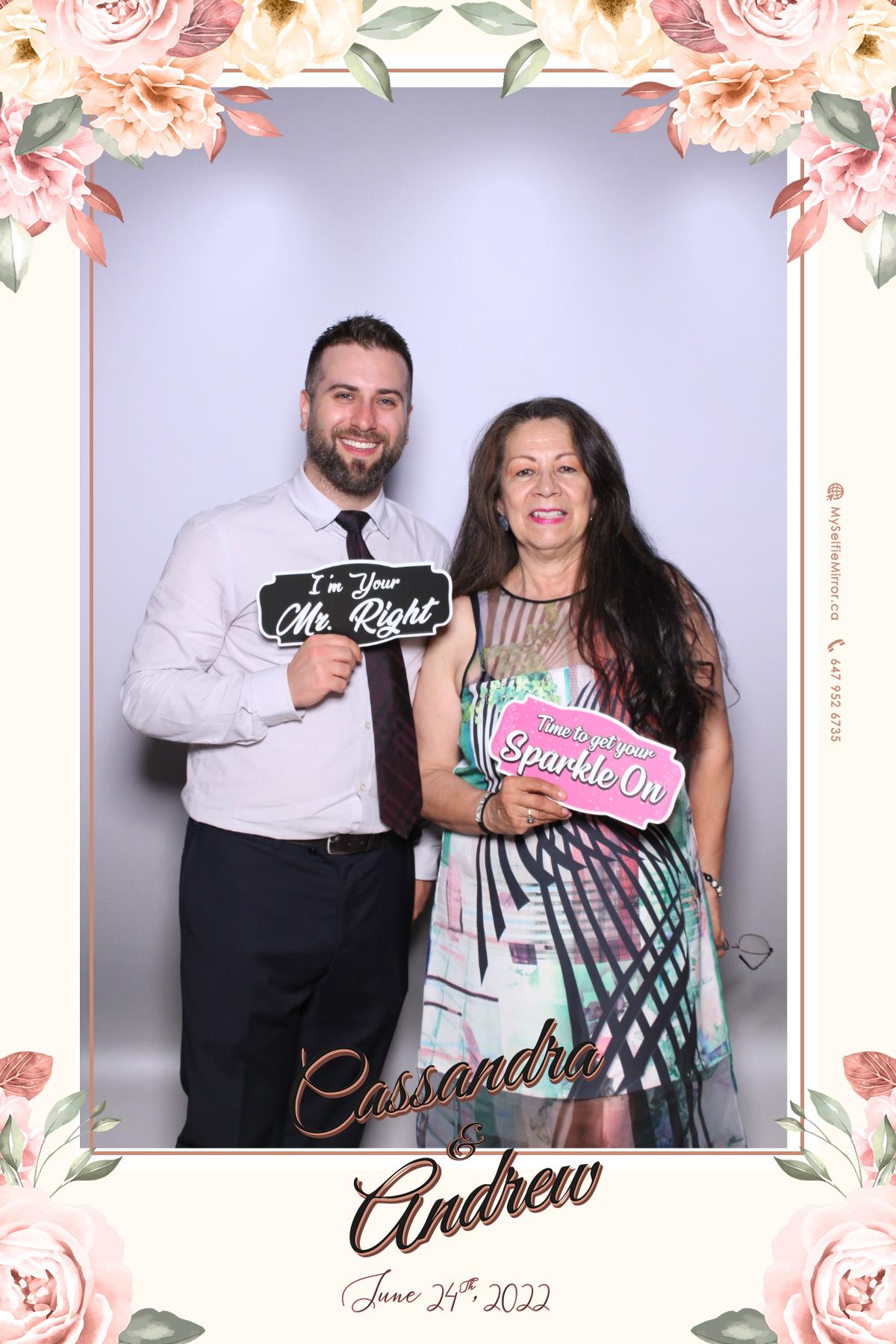 Cassandra & Andrew | View more photos from the event at gallery.myselfiemirror.ca/u/romanmyselfiemirrorca/Cassandra-Andrew