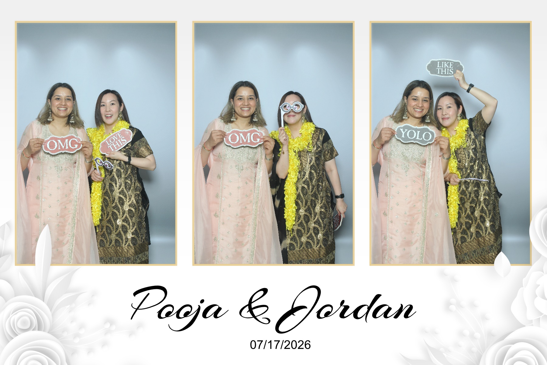 Pooja & Jordan | View more photos from the event at gallery.myselfiemirror.ca/u/romanmyselfiemirrorca/Pooja-Jordan