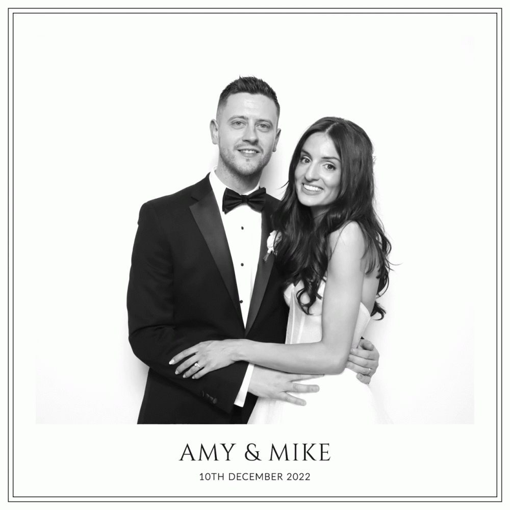 Amy & Mike's Black and White Photo Booth Hire at Caswell House in the Cotswolds