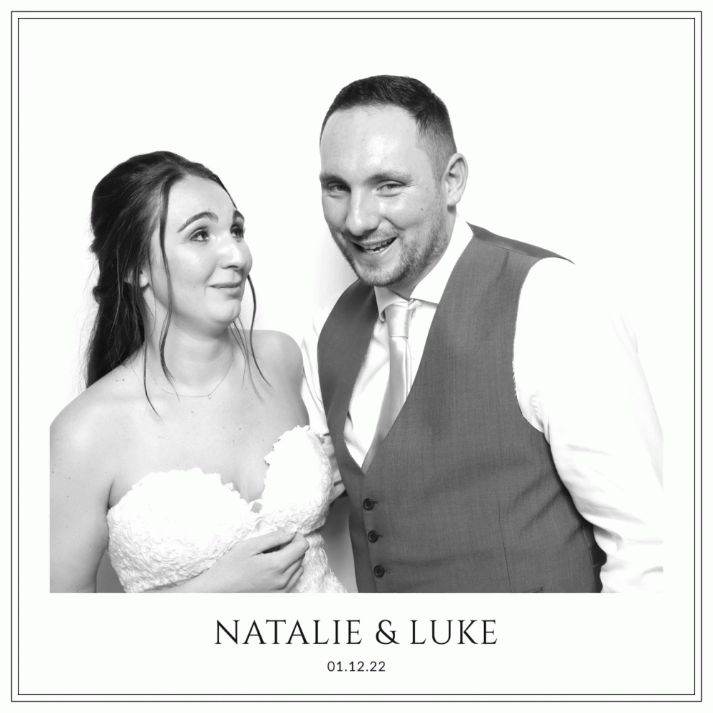 Glam Black and White Photo Booth Hire at Gate Street Barn in Guildford