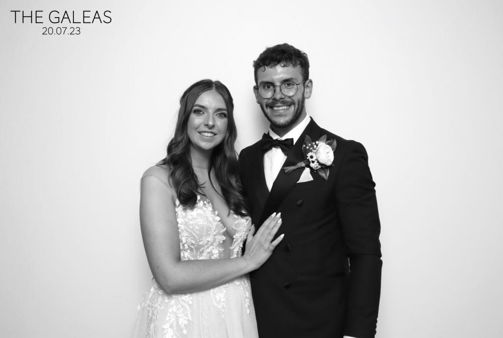 Black and White Photo Booth at Kingscote Barn in Gloucester